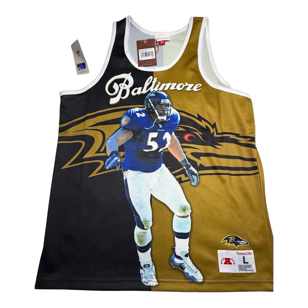Baltimore Ravens Ray Lewis Mitchell & Ness Black/Gold Retired Player Graphic